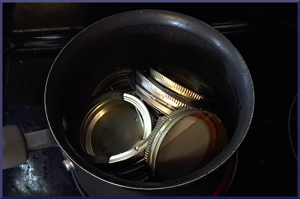 Sanitize Canning Lids in Boiling Water