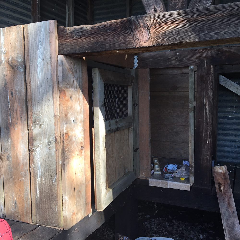Putting on Old Barn Wood-Building A Chicken Coop
