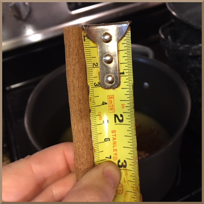  An inch of cinnamon stick for pickle brine